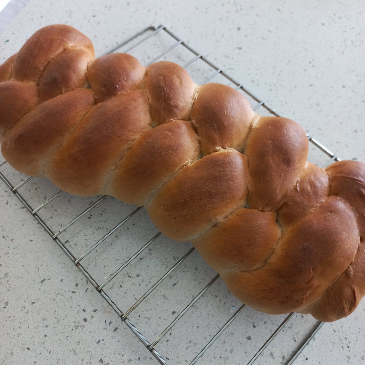 Homemade white bread-braid