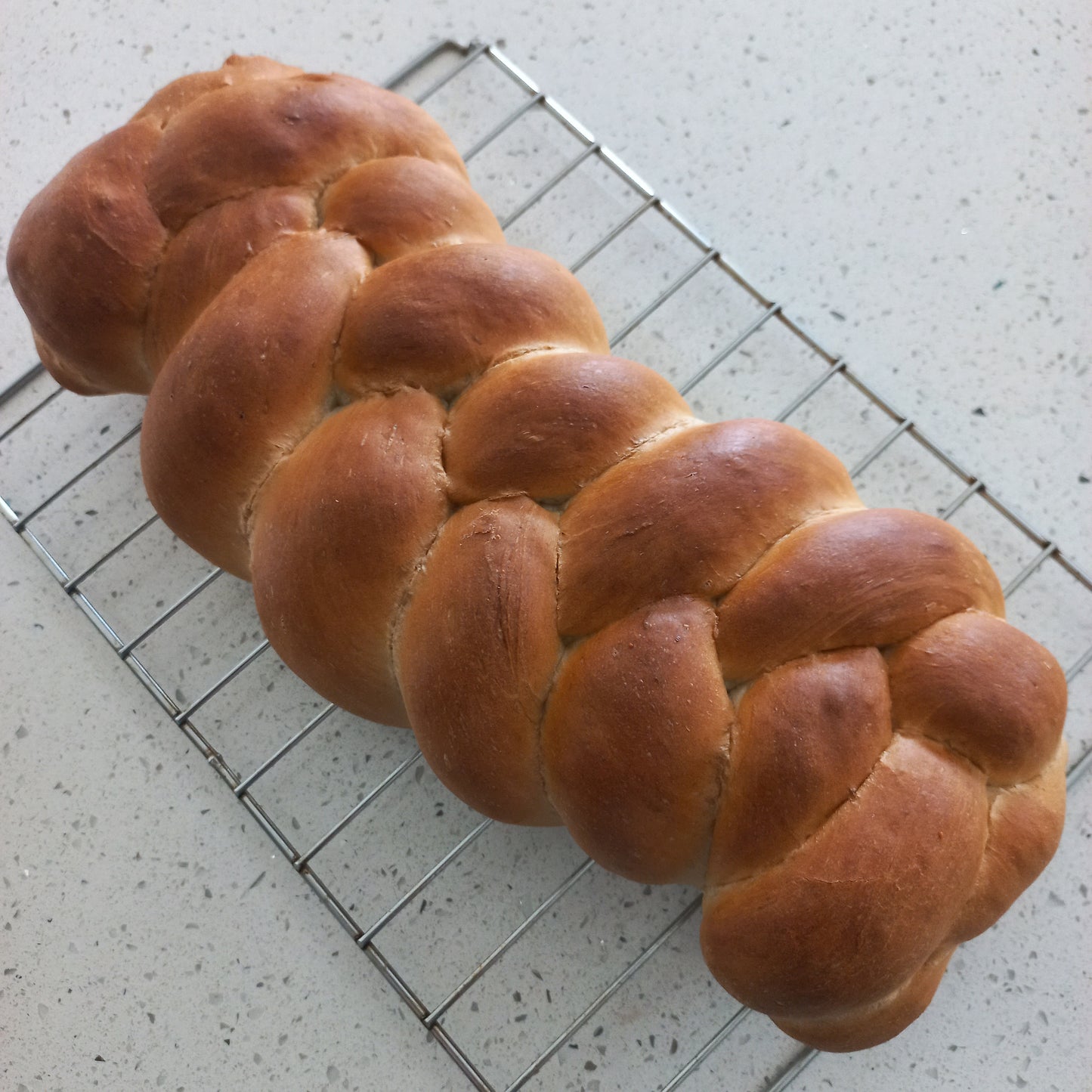 Homemade white bread-braid